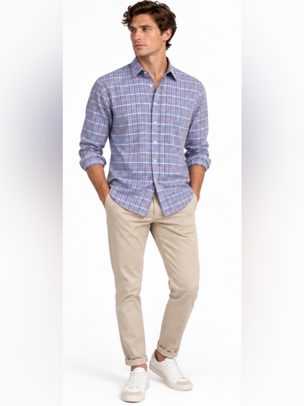 Ben Sherman Blue Plaid Tailored Slim Fit